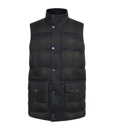 Barbour Tartan Lonnen Gilet In Blue