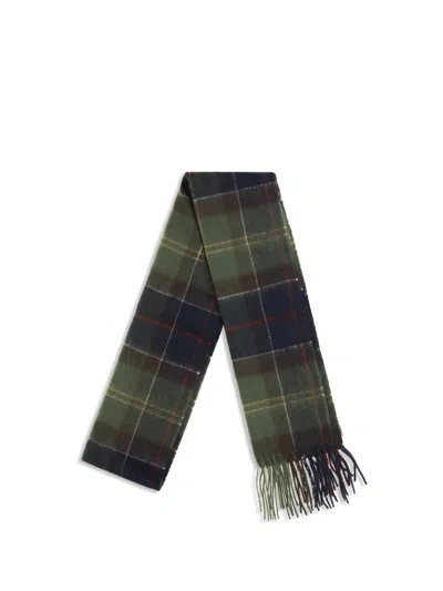 Barbour Tartan Merino Wool Fringed Scarf In Multi