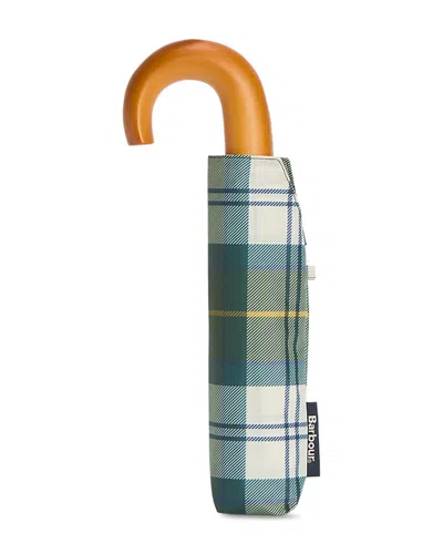 Barbour Tartan Mini Umbrella In Green