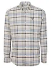 Barbour Logo Detailed Checked Shirt In Grey