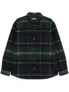 Barbour Textured Tartan Check  Shirt With Classic Collar And Pockets In Green
