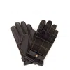 Barbour Tartan Panelled Gloves In Multicolore