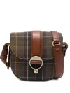 Barbour Tartan-pattern Buckled Satchel Bag In Green