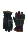 Barbour Field Tartan Fleece Gloves In Black