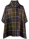 Barbour Sproof Tartan Poncho In Multi