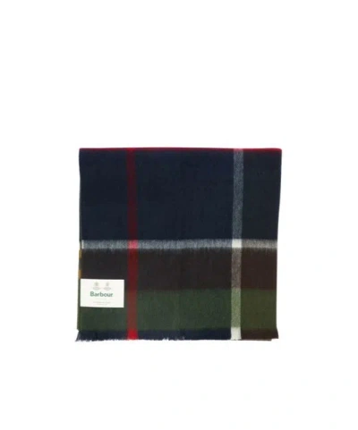 Barbour Tartan-pattern Wool Scarf In Black