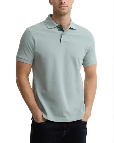 Barbour Tartan Pique Logo Polo Shirt In Blue