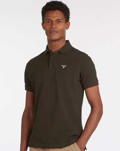 Barbour Tartan Pique Mens Polo In Brown
