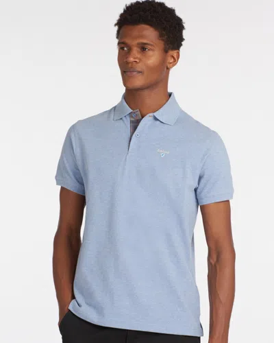 Barbour Tartan Pique Mens Polo In Blue