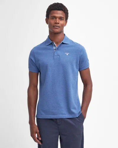 Barbour Tartan Pique Mens Polo In Blue