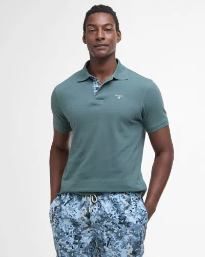Barbour Tartan Pique Mens Polo In Blue