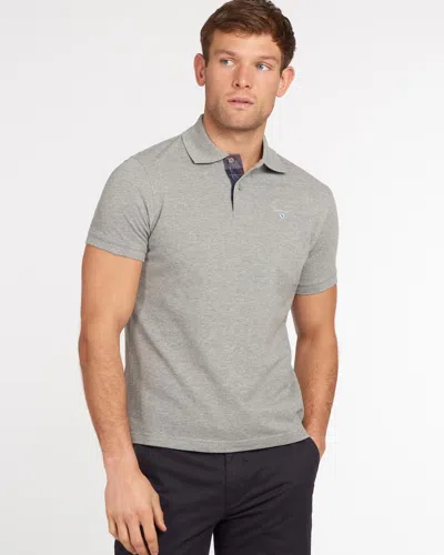 Barbour Tartan Pique Mens Polo In Gray
