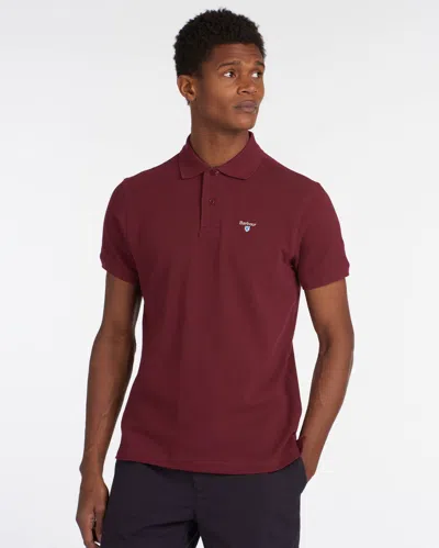 Barbour Tartan Pique Mens Polo In Red