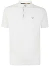 Barbour Piquet Polo With Tartan Details In White