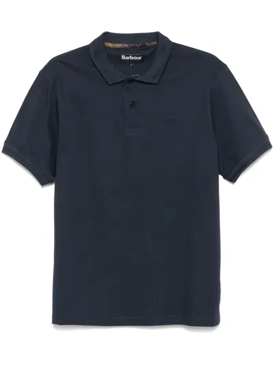 Barbour Tartan Piqué Polo Shirt In Blue