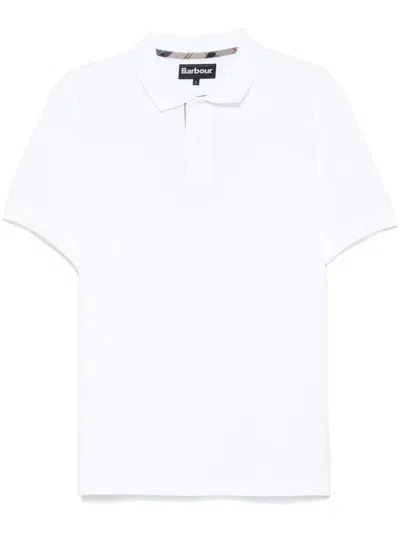 Barbour Lightweight Pique Essential Polo Shirt In White