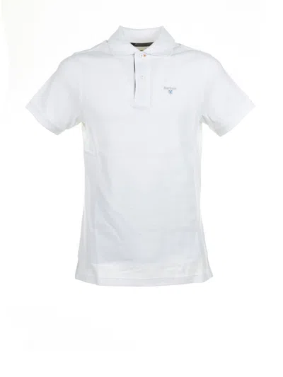 Barbour Tartan Pique Polo In White