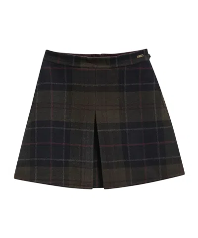 Barbour Tartan Pleatfront Mini Skirt In Black