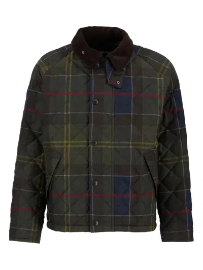 Barbour Tartan-print Quilted Jacket In Green