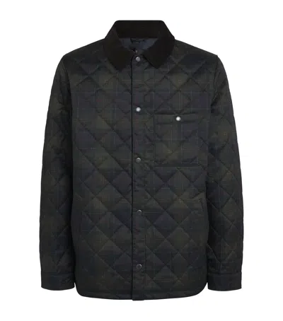 Barbour Tartan Quilted Jacket In Blue