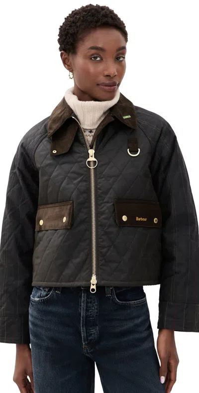 Barbour Tartan Reimagined Icons Tartan Quilted Spey Wax Jacket Olive/classic