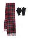 Barbour Knitted Wool Scarf-gloves Set In Red