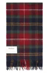 Barbour Tartan Scarf In Wool And Cashmere In Red