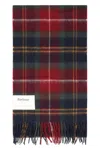 Barbour Tartan Scarf In Wool And Cashmere In Red