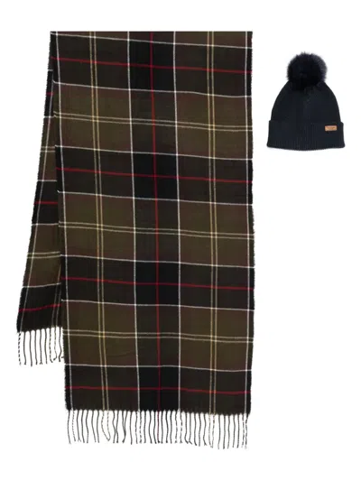 Barbour Tartan Scarf Set In Multi