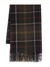 Barbour Tartan Scarf With Fringes  In Multi