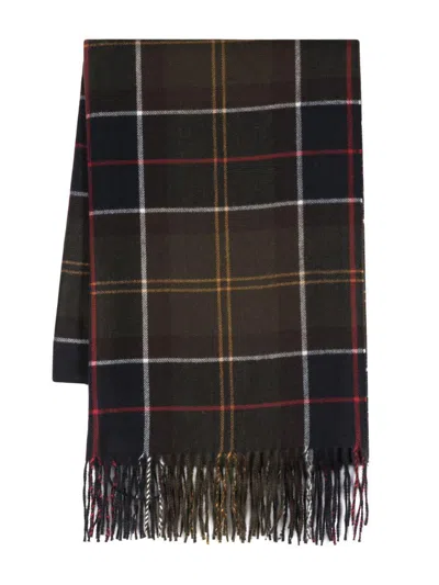 Barbour Tartan Scarf With Fringes  In Multi