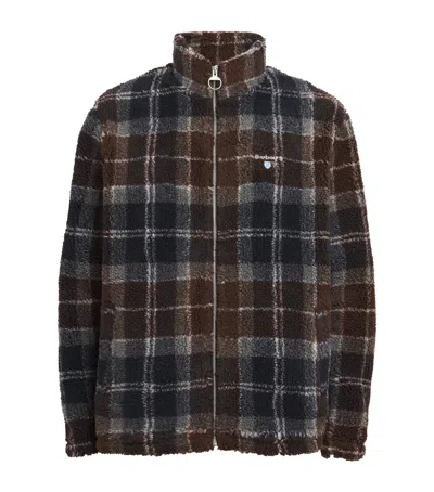 Barbour Tartan Sherpa Fleece Jacket In Multi