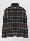 Barbour Tartan Synthetic Fur Fleece High Neck Jacket In Multi