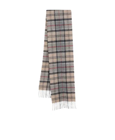 Barbour Tartan Tassel Scarf In Gray