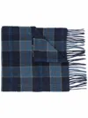 Barbour Tartan Wool  Scarf In Blue
