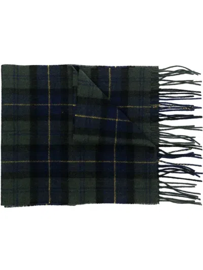 Barbour Tartan Wool  Scarf In Green
