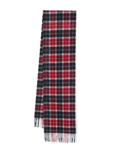 Barbour Tartan Wool  Scarf In Red