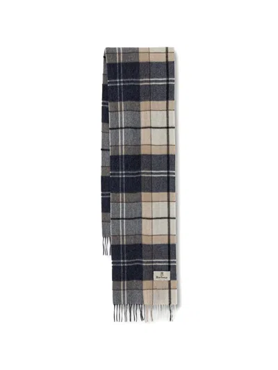 Barbour Tartan-check Fringed Scarf In Multi