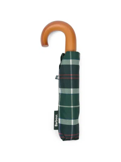 Barbour Tartan-pattern Wooden-handle Umbrella In Multi