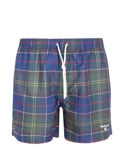 Barbour Staple Tartan Swim Shorts In Blue