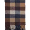 Barbour Tattersall Check Lambswool Fringe Scarf In Brown