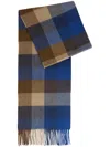 Barbour Large Check-pattern Scarf In Blue