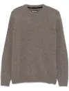 Barbour Holden Elbow Patch Wool Crewneck Sweater In Grey
