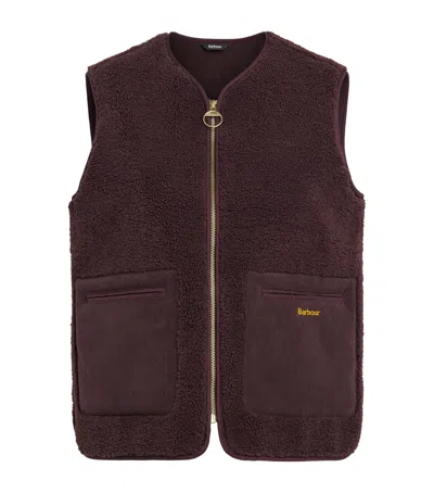 Barbour Bainford Fleece Vest In Burgundy