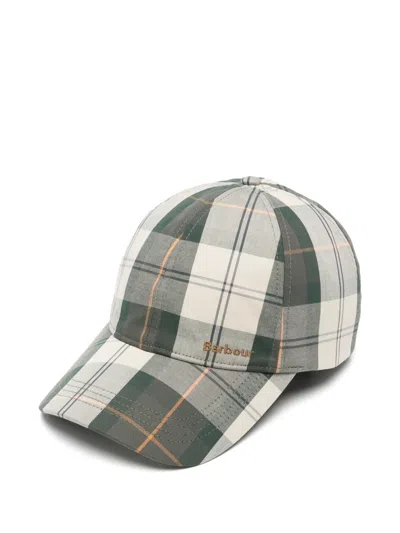 Barbour Telfield Tartan Baseball Cap In Green