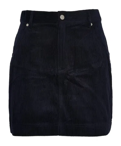 Barbour Tessa Cord Mini Skirt In Black