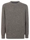 Barbour Textured Knit Crew Neck Sweater With Relaxed Fit In Gray