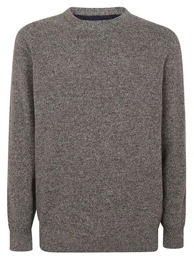 BARBOUR BARBOUR TEXTURED KNIT CREW NECK SWEATER WITH RELAXED FIT