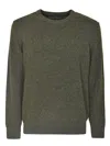 Barbour Textured Knit Crew Neck Sweater With Ribbed Cuffs In Green