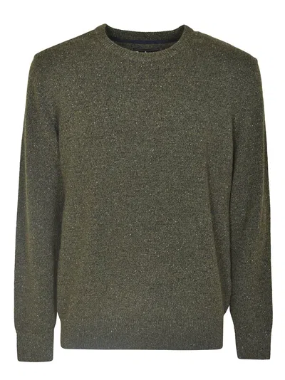 BARBOUR BARBOUR TEXTURED KNIT CREW NECK SWEATER WITH RIBBED CUFFS